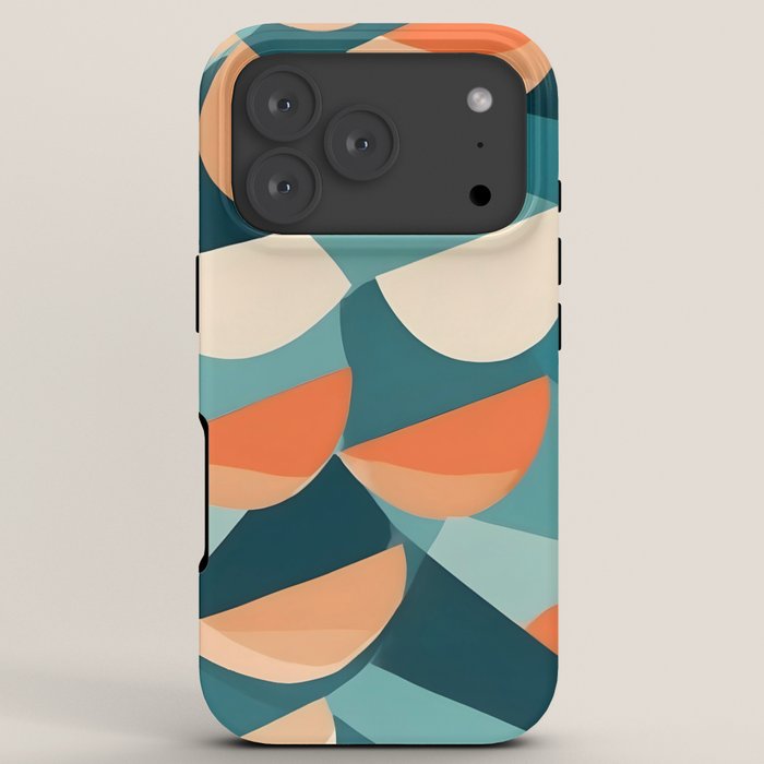 1/4 Cut, Abstract Fresh Fruits Citrus, Orange Lemon Illustration Scandinavian, Pastel Geometric Shapes eclectic Contemporary Modern Boho iPhone Case
