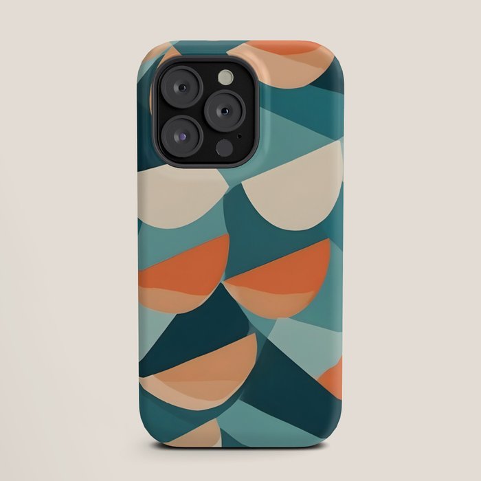 1/4 Cut, Abstract Fresh Fruits Citrus, Orange Lemon Illustration Scandinavian, Pastel Geometric Shapes eclectic Contemporary Modern Boho iPhone Case