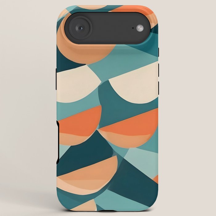 1/4 Cut, Abstract Fresh Fruits Citrus, Orange Lemon Illustration Scandinavian, Pastel Geometric Shapes eclectic Contemporary Modern Boho iPhone Case