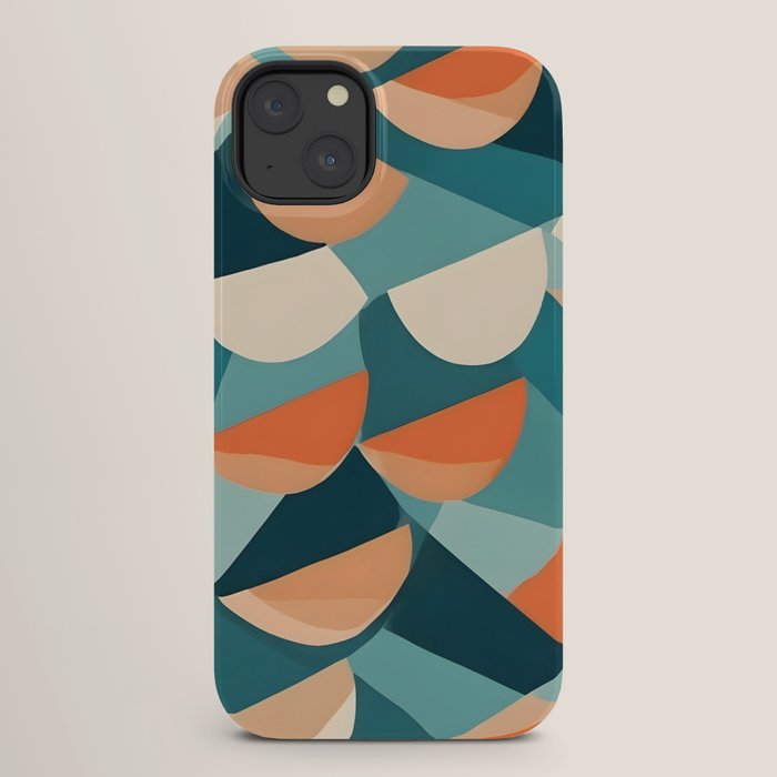 1/4 Cut, Abstract Fresh Fruits Citrus, Orange Lemon Illustration Scandinavian, Pastel Geometric Shapes eclectic Contemporary Modern Boho iPhone Case