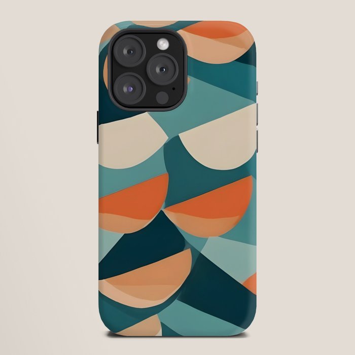 1/4 Cut, Abstract Fresh Fruits Citrus, Orange Lemon Illustration Scandinavian, Pastel Geometric Shapes eclectic Contemporary Modern Boho iPhone Case