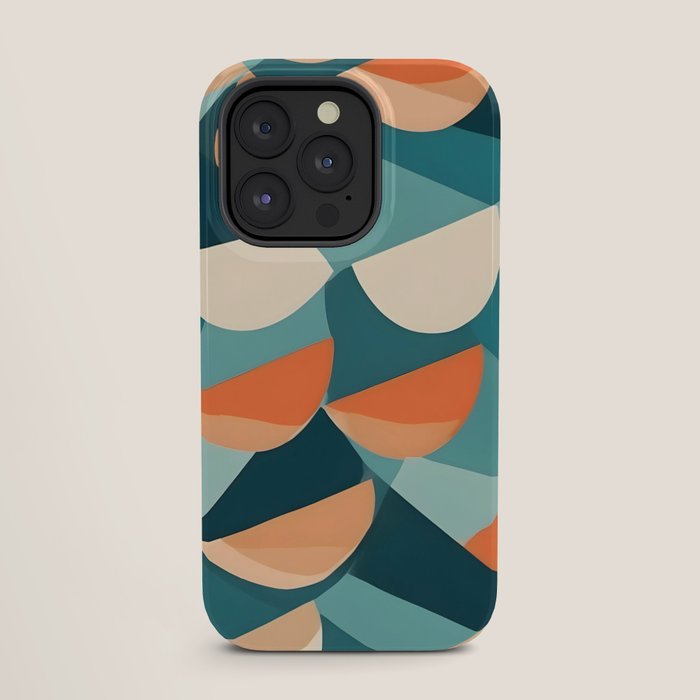 1/4 Cut, Abstract Fresh Fruits Citrus, Orange Lemon Illustration Scandinavian, Pastel Geometric Shapes eclectic Contemporary Modern Boho iPhone Case