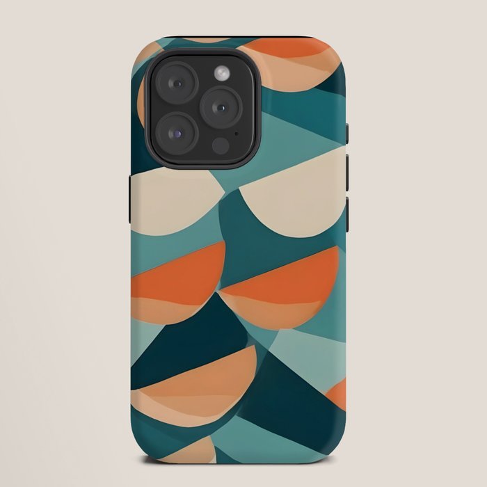 1/4 Cut, Abstract Fresh Fruits Citrus, Orange Lemon Illustration Scandinavian, Pastel Geometric Shapes eclectic Contemporary Modern Boho iPhone Case