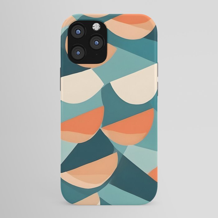 1/4 Cut, Abstract Fresh Fruits Citrus, Orange Lemon Illustration Scandinavian, Pastel Geometric Shapes eclectic Contemporary Modern Boho iPhone Case