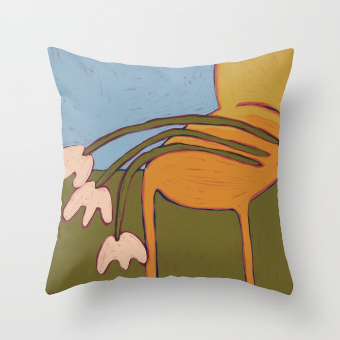 3 Flowers Throw Pillow