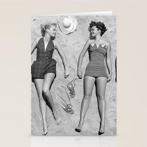 4 Girls Sunbathing Stationery Card