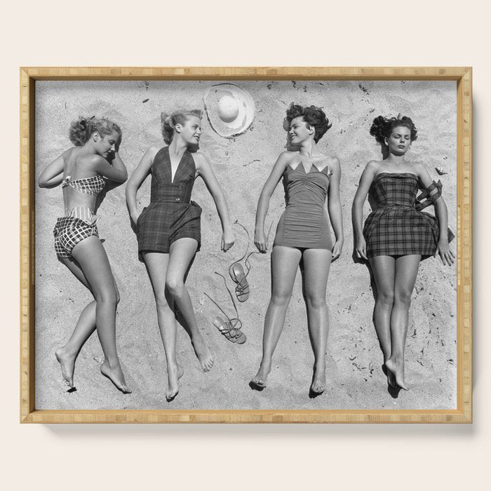 4 Girls Sunbathing Serving Tray