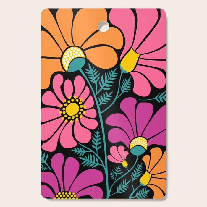 70s Disco Garden Cutting Board