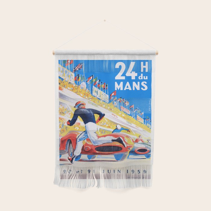 1959 24 Hours of Le Mans Race Poster Wall Hanging
