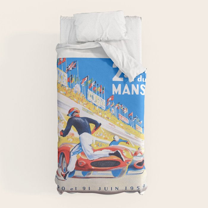 1959 24 Hours of Le Mans Race Poster Duvet Cover