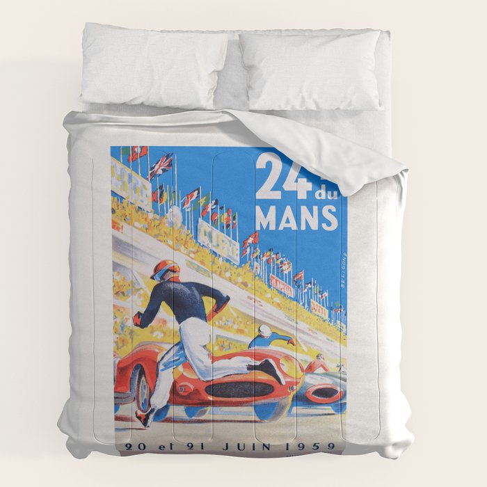 1959 24 Hours of Le Mans Race Poster Comforter