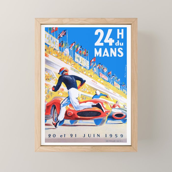 1959 24 Hours of Le Mans Race Poster Mini Art Print