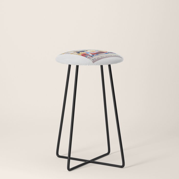 1959 24 Hours of Le Mans Race Poster Stool