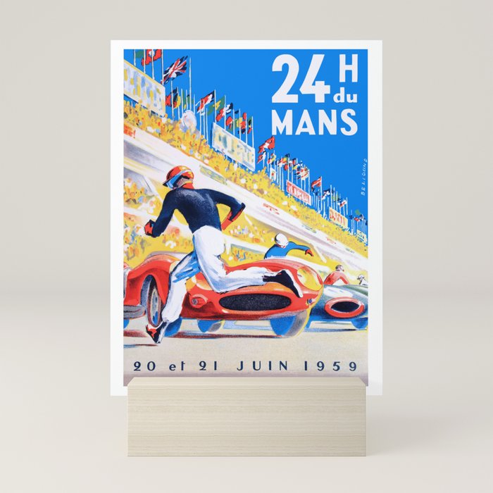 1959 24 Hours of Le Mans Race Poster Mini Art Print