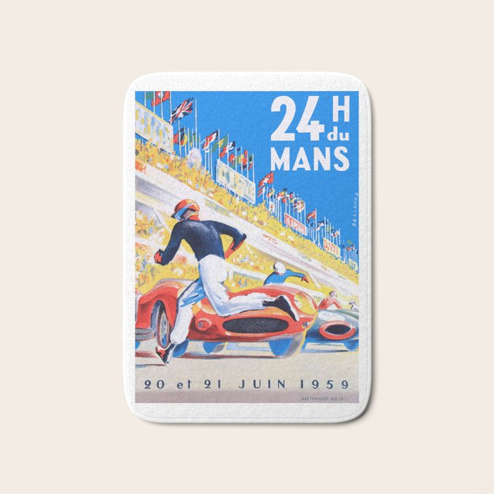 1959 24 Hours of Le Mans Race Poster Bath Mat