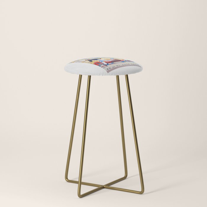 1959 24 Hours of Le Mans Race Poster Stool
