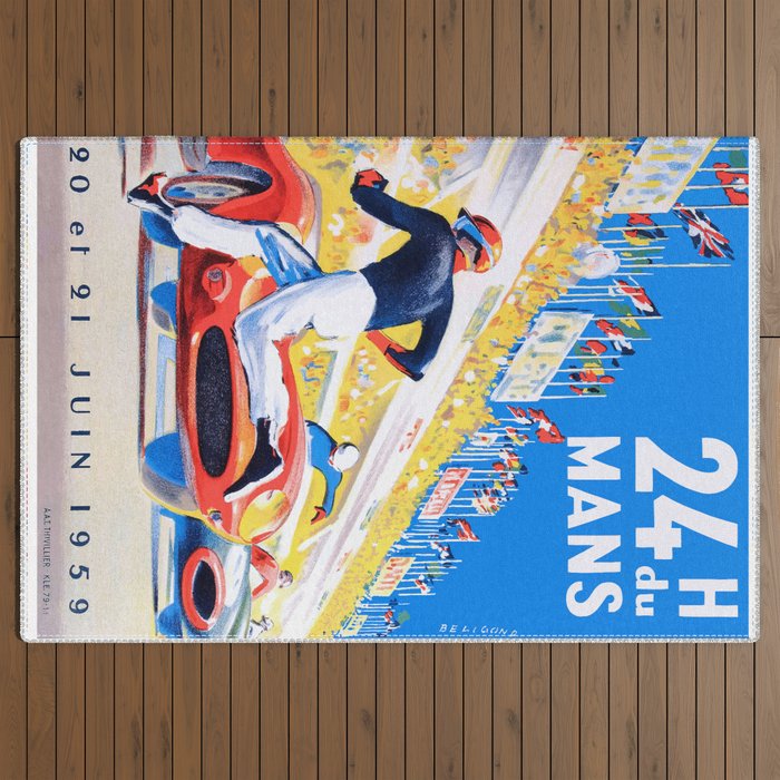 1959 24 Hours of Le Mans Race Poster Outdoor Rug