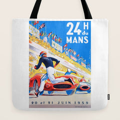 1959 24 Hours of Le Mans Race Poster Tote Bag