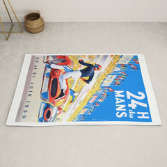 1959 24 Hours of Le Mans Race Poster Rug