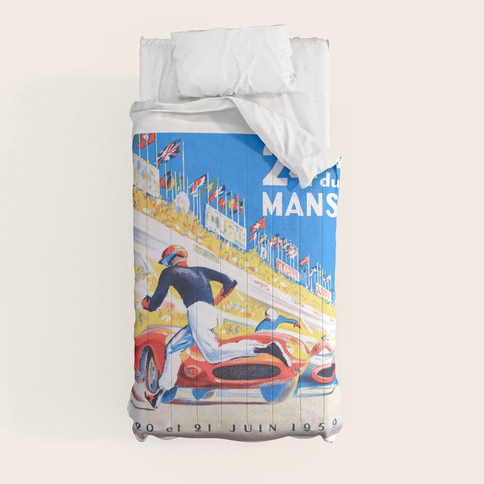 1959 24 Hours of Le Mans Race Poster Comforter
