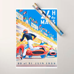 1959 24 Hours of Le Mans Race Poster Wrapping Paper