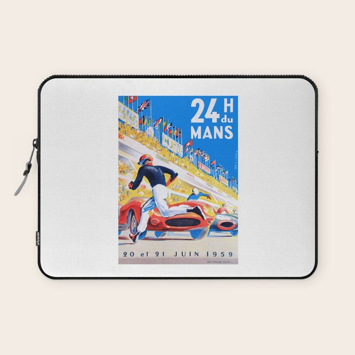 1959 24 Hours of Le Mans Race Poster Laptop Sleeve