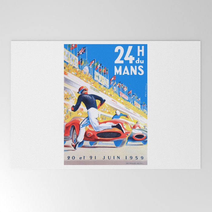 1959 24 Hours of Le Mans Race Poster Welcome Mat
