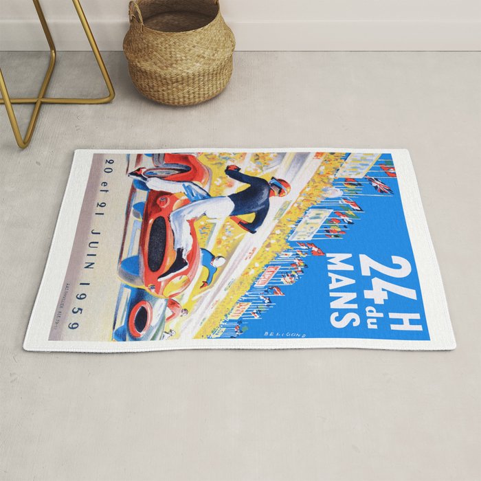 1959 24 Hours of Le Mans Race Poster Rug