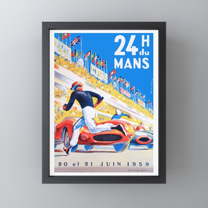 1959 24 Hours of Le Mans Race Poster Mini Art Print