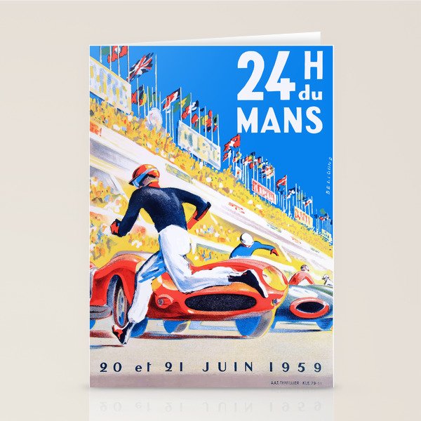 1959 24 Hours of Le Mans Race Poster Stationery Card
