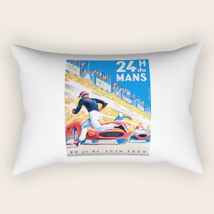 1959 24 Hours of Le Mans Race Poster Rectangular Pillow