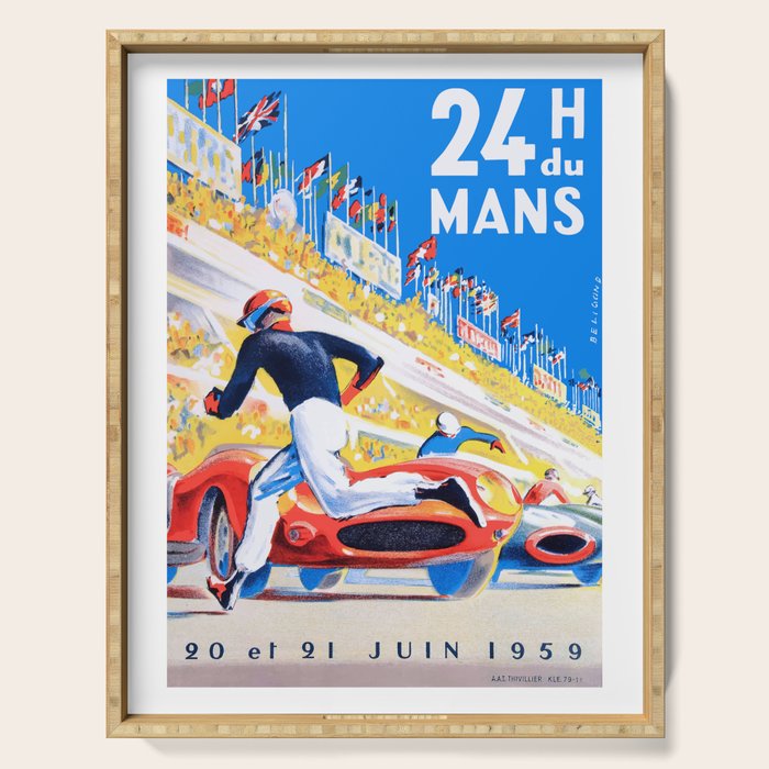 1959 24 Hours of Le Mans Race Poster Serving Tray