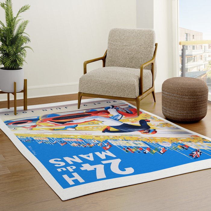 1959 24 Hours of Le Mans Race Poster Rug