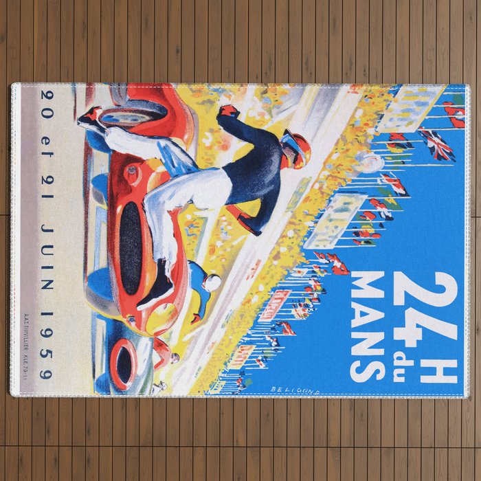 1959 24 Hours of Le Mans Race Poster Outdoor Rug