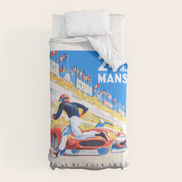 1959 24 Hours of Le Mans Race Poster Comforter