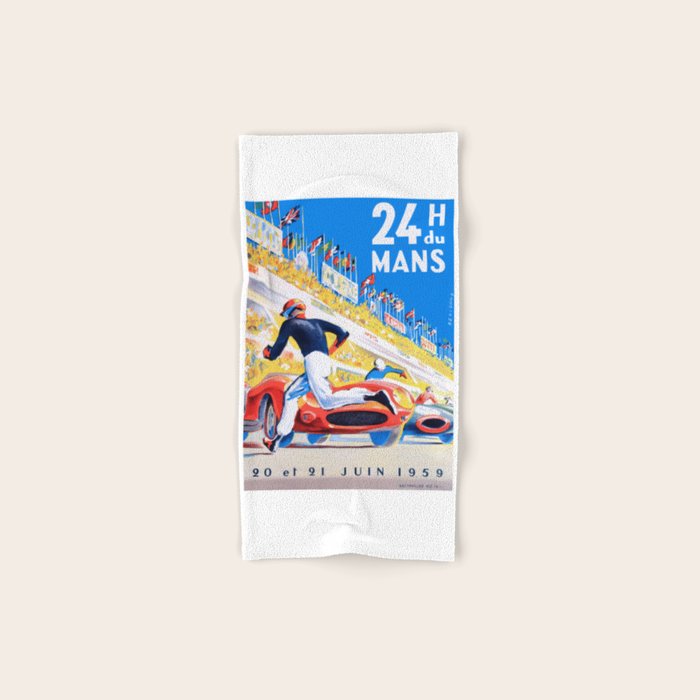 1959 24 Hours of Le Mans Race Poster Bath Towel