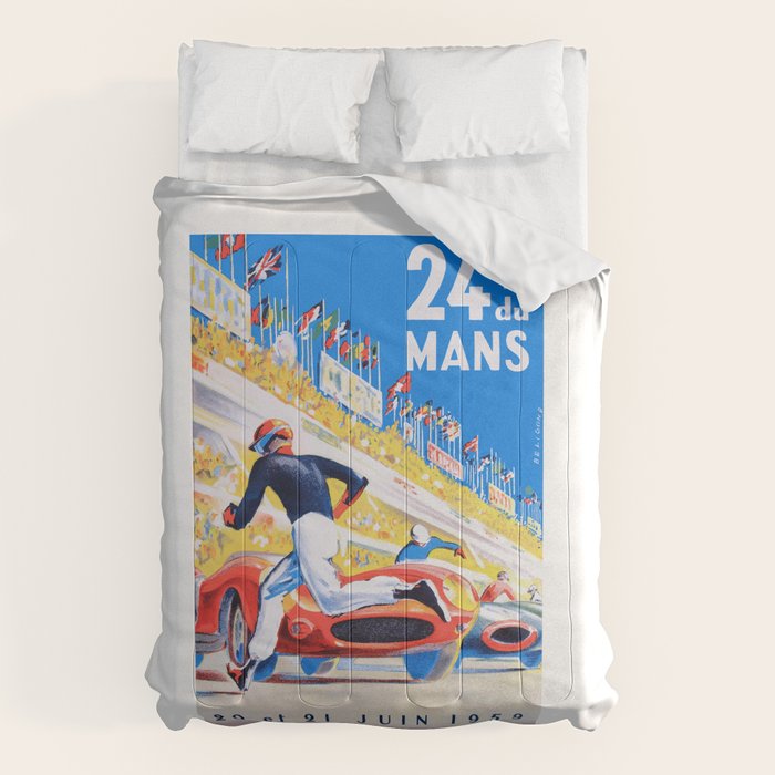 1959 24 Hours of Le Mans Race Poster Comforter