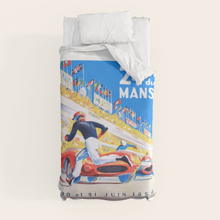 1959 24 Hours of Le Mans Race Poster Duvet Cover