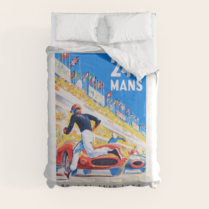 1959 24 Hours of Le Mans Race Poster Comforter
