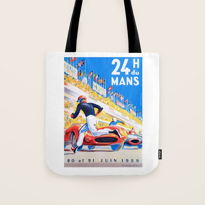 1959 24 Hours of Le Mans Race Poster Tote Bag