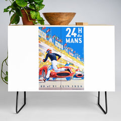 1959 24 Hours of Le Mans Race Poster Credenza