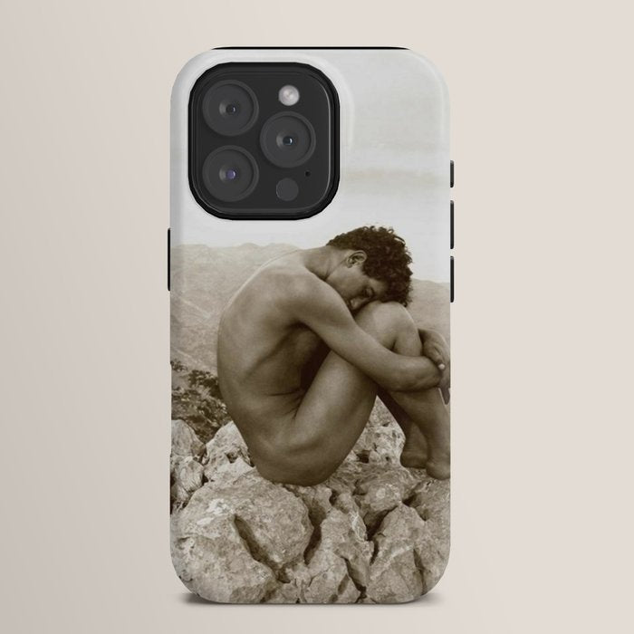 Caino' Male Nude black and white photograph / black and white photography by Wilhem von Gloeden iPhone Case