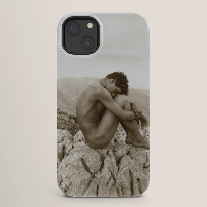 Caino' Male Nude black and white photograph / black and white photography by Wilhem von Gloeden iPhone Case