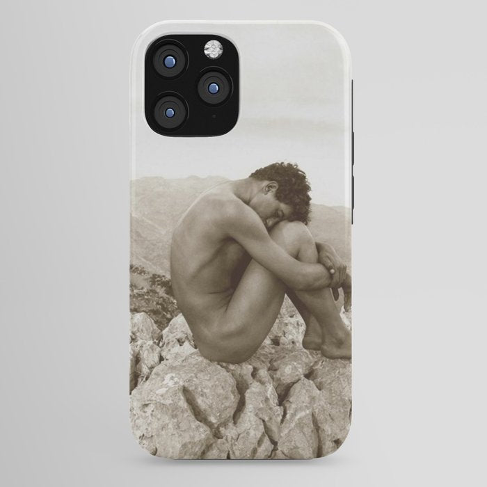 Caino' Male Nude black and white photograph / black and white photography by Wilhem von Gloeden iPhone Case
