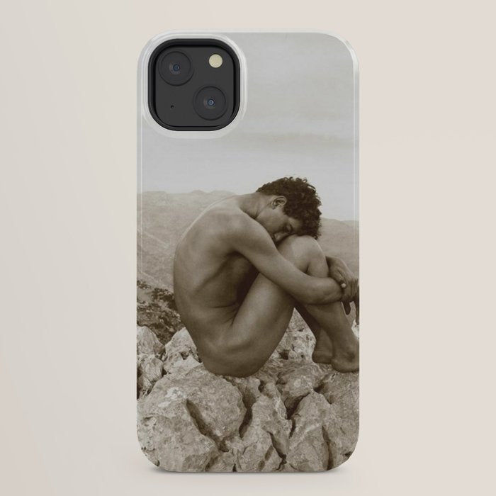 Caino' Male Nude black and white photograph / black and white photography by Wilhem von Gloeden iPhone Case