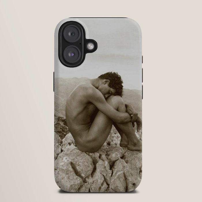Caino' Male Nude black and white photograph / black and white photography by Wilhem von Gloeden iPhone Case