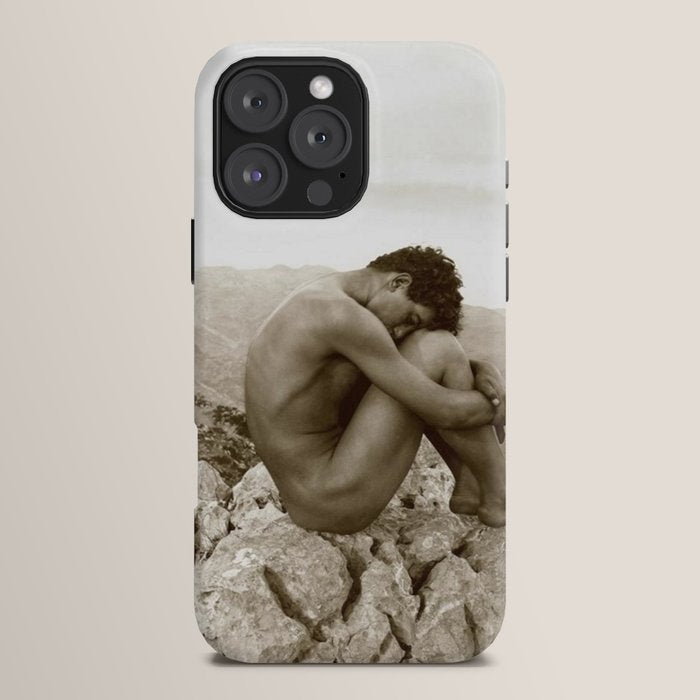 Caino' Male Nude black and white photograph / black and white photography by Wilhem von Gloeden iPhone Case