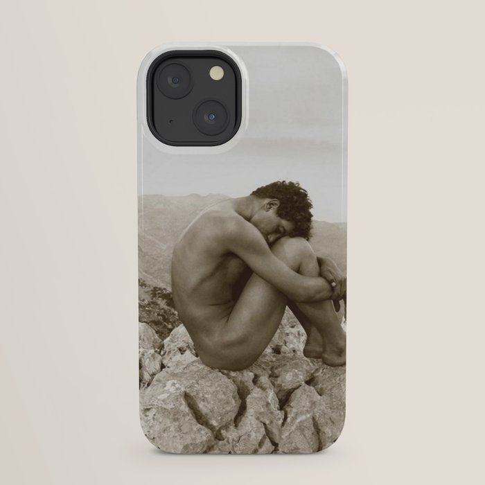 Caino' Male Nude black and white photograph / black and white photography by Wilhem von Gloeden iPhone Case