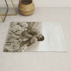 Caino' Male Nude black and white photograph / black and white photography by Wilhem von Gloeden Rug
