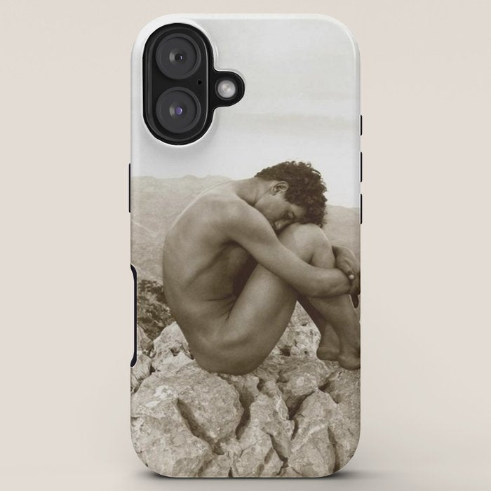 Caino' Male Nude black and white photograph / black and white photography by Wilhem von Gloeden iPhone Case